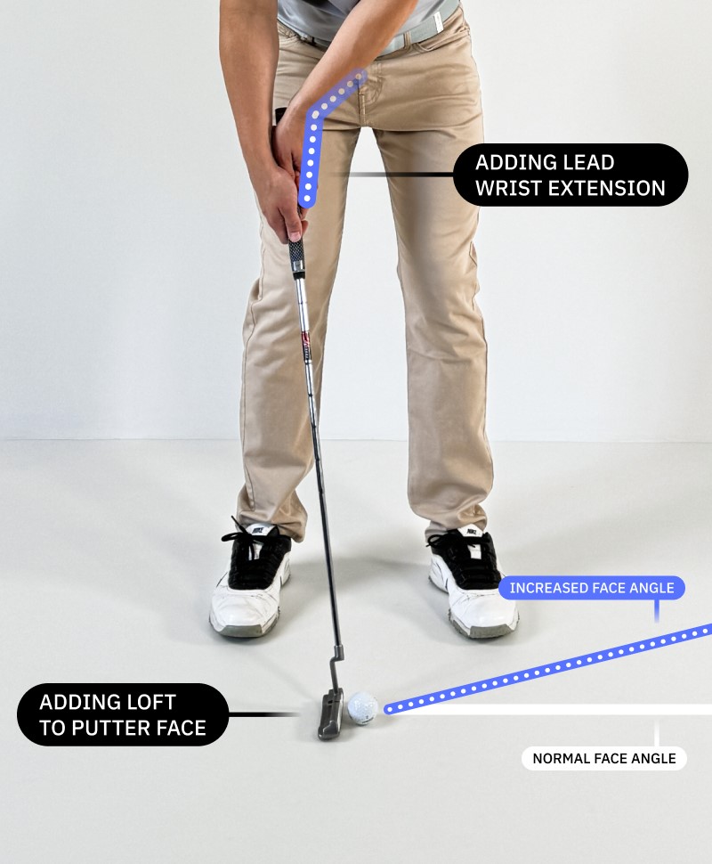 adding lead wrist extension in putting - adding loft