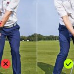 correct and incorrect lead wrist position at impact