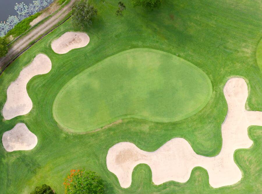 golf course green from above