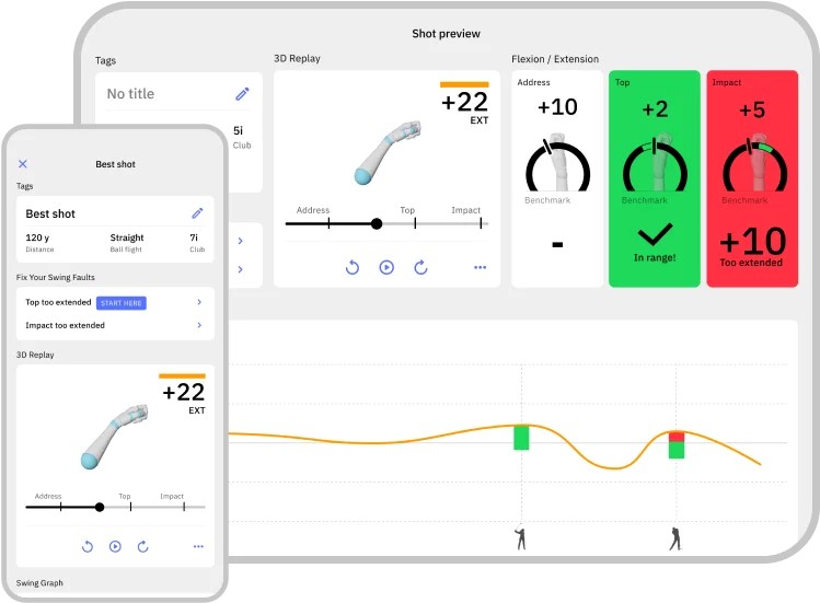 hackmotion swing analyzer app screens