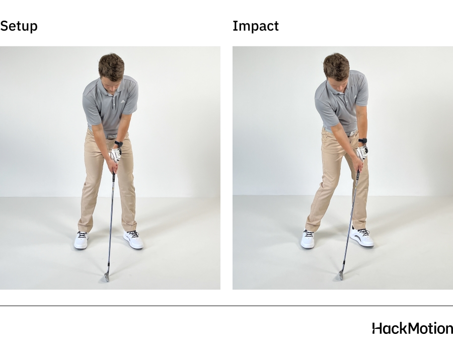 setup vs impact position in golf